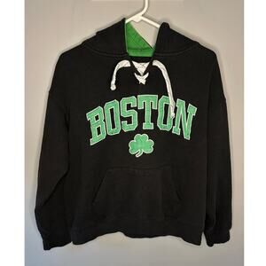 Bay State Apparel Boston Celtic Long Sleeve Kangaroo Pocket Hoodie Black Men's S